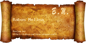 Babos Melina névjegykártya